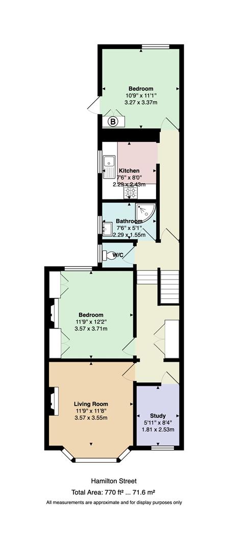 Floorplan for Hamilton Street, Pontcanna, Cardiff